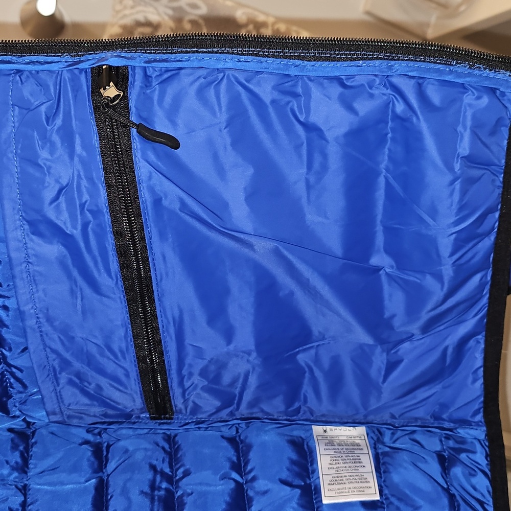 Spyder Men's Hooded Puffer Packable Jacket In 'Electric Blue'. NWT. - Picture 4 of 11